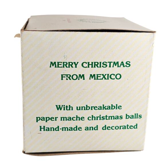 1991 Rotary Mexico Paper Mache Christmas Ornament Dove Red 3" w/ Box Holiday - Picture 10 of 14